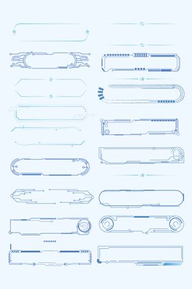 AI矢量科技边框标识框