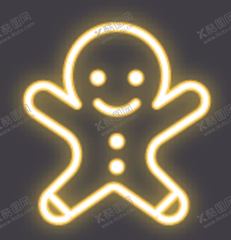 编号：53280710070722117834【酷图网】源文件下载-霓虹灯饼干人