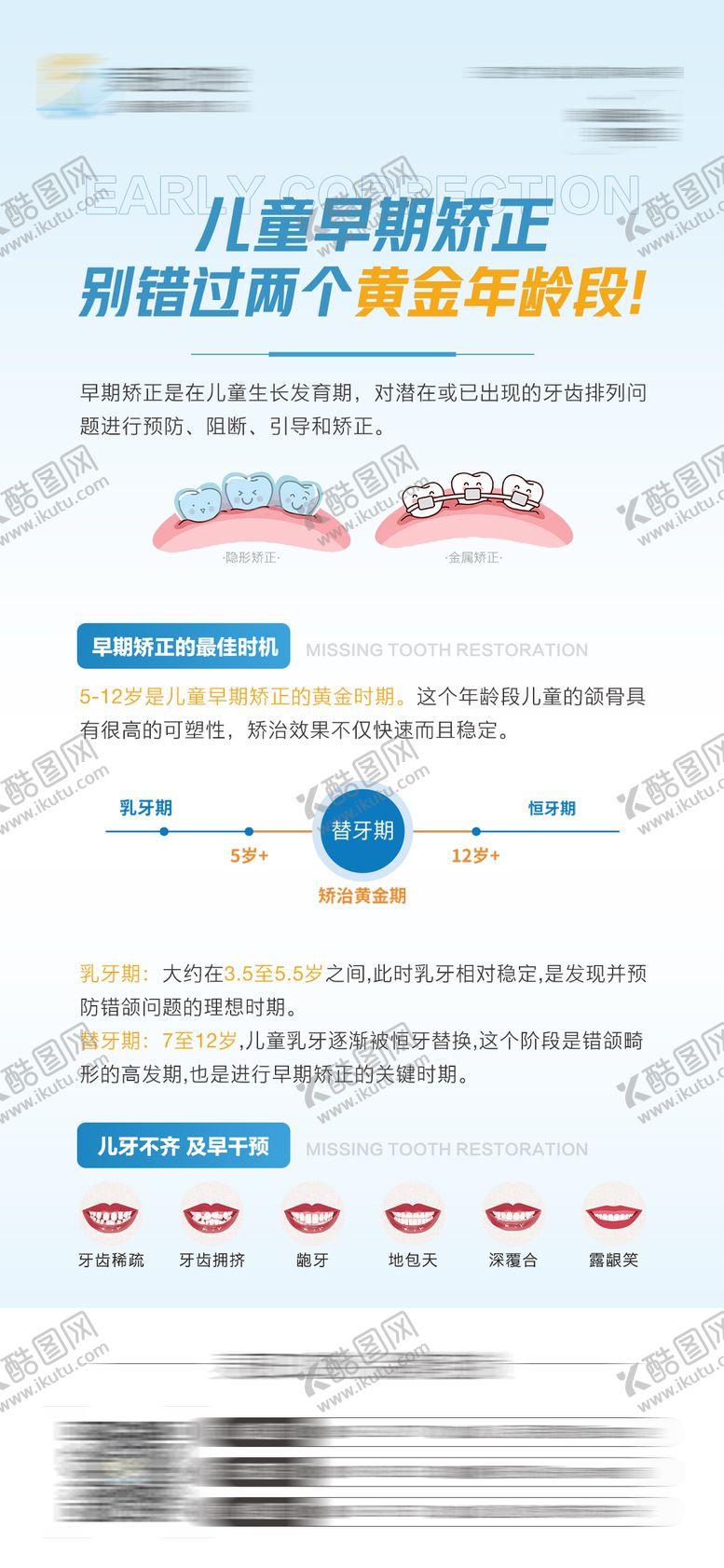 编号：53625907170902357948【酷图网】源文件下载-医美口腔儿童早期矫正宣传海报