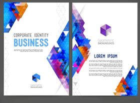 蓝色商务宣传册设计模板