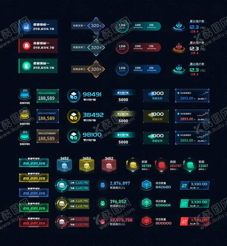 编号：39317202251249196131【酷图网】源文件下载-可视化大屏组件设计