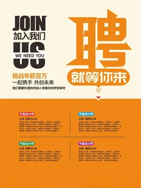 招聘海报广告人才高端餐饮