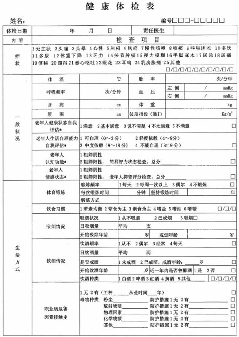 编号：92415812211821078717【酷图网】源文件下载-居民健康档案个人信息表