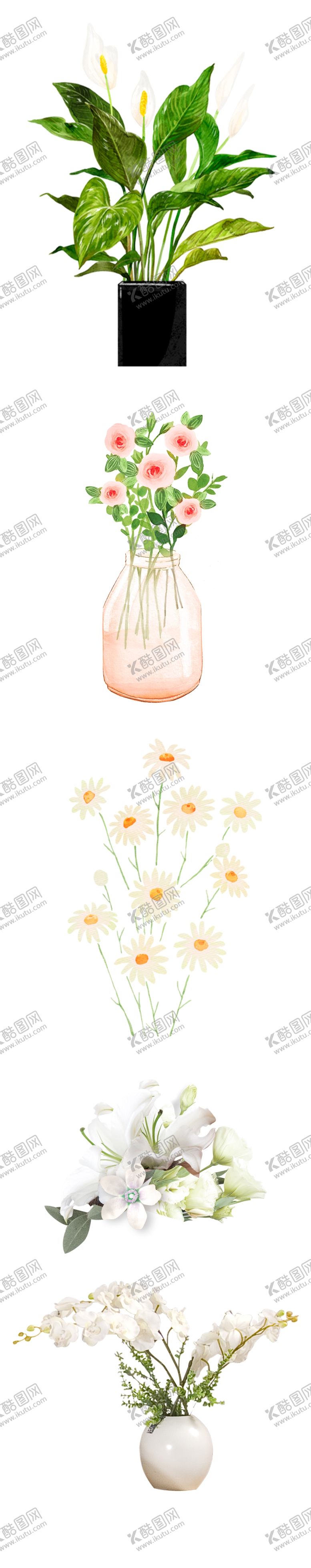 编号：56902809140454460415【酷图网】源文件下载-白色花卉盆栽盆栽花盆