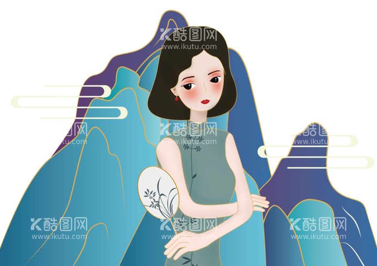 编号：33237603211542312571【酷图网】源文件下载-美人插画