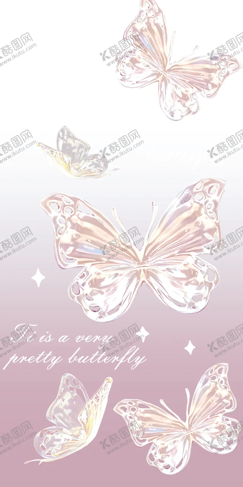 编号：46151801201758399067【酷图网】源文件下载-粉渐变蝴蝶