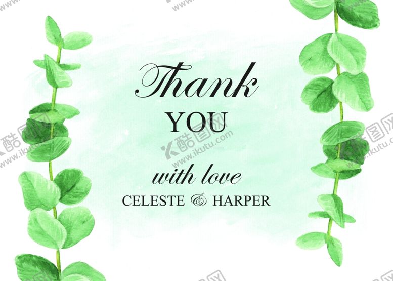 编号：25476810292220173022【酷图网】源文件下载-小清新植物风邀请函