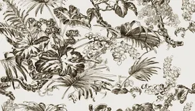 黑白丛林动植物图案