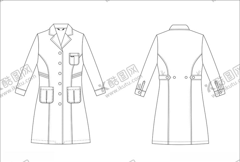 编号：75868406261531053316【酷图网】源文件下载-服装设计效果图白大褂医生护士长