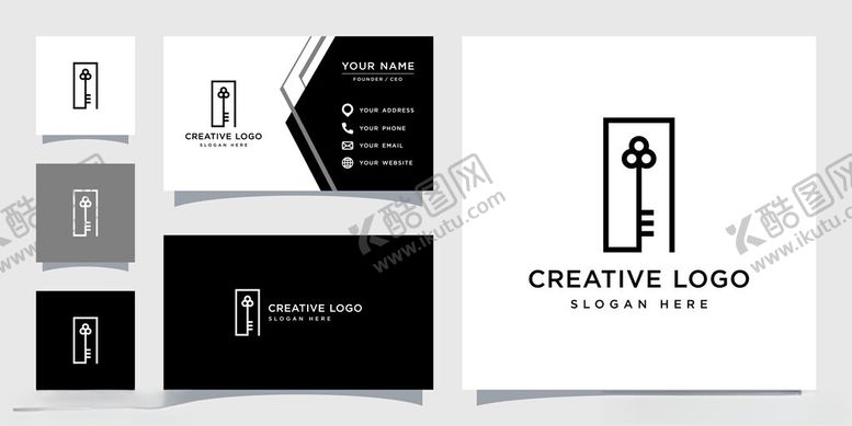 编号：82875511191641188342【酷图网】源文件下载-创意黑白标志设计模板
