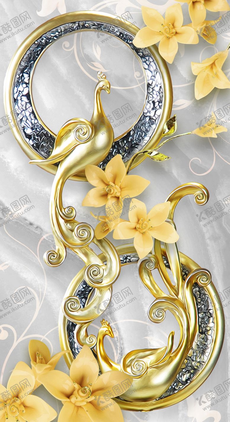 编号：64476409190359486974【酷图网】源文件下载-珠宝孔雀玄关