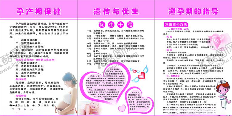 编号：28595207020926056319【酷图网】源文件下载-孕产妇保健遗传优生避孕知识展板