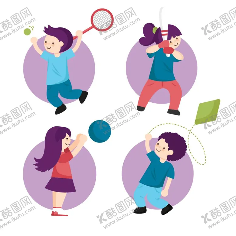 编号：22878611270119488814【酷图网】源文件下载-卡通运动儿童