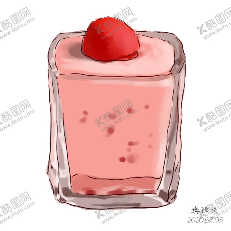 编号：35549309082329073259【酷图网】源文件下载-PS鼠绘树莓杯子奶油蛋糕