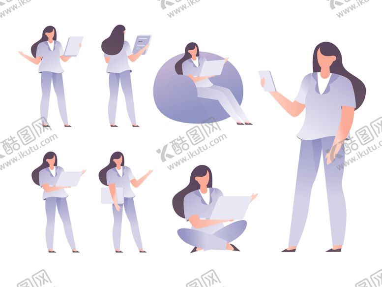 编号：61670609241549326010【酷图网】源文件下载-扁平化简约人物形象设计