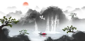 水墨山水画高端抽象大幅