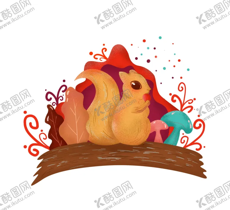 编号：52545703271036413336【酷图网】源文件下载-手绘松鼠插画