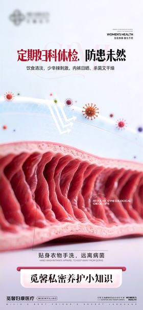 定期妇科体检防患未然医疗海报