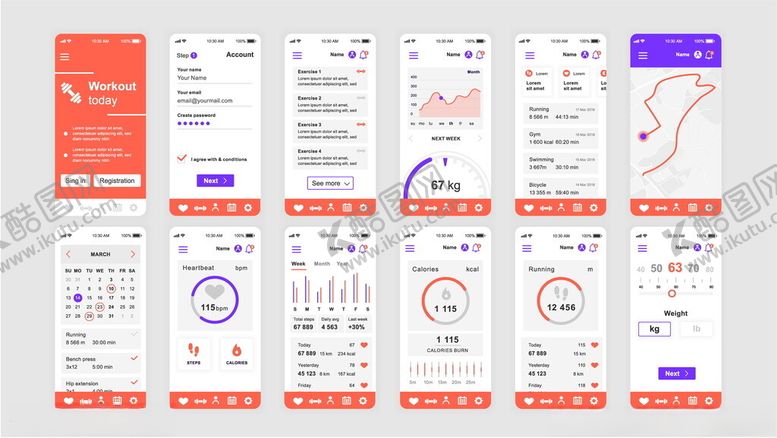 编号：33048709200507132408【酷图网】源文件下载-手机应用界面设计