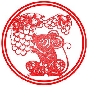 鼠年剪纸风格