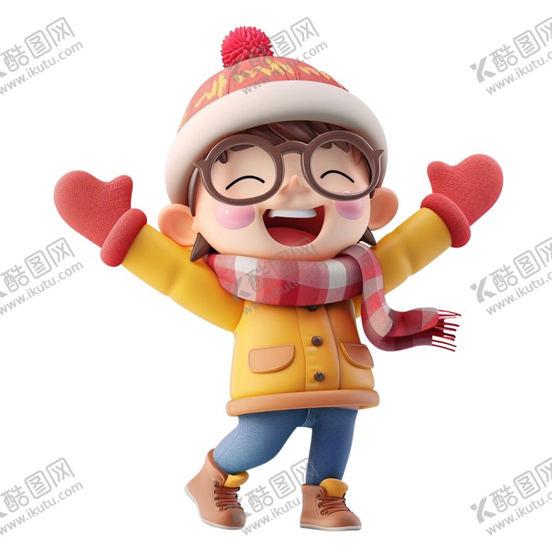 编号：40810002240726416244【酷图网】源文件下载-卡通人物冬天