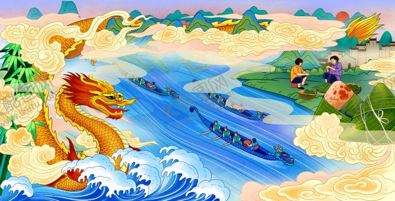 编号：38514409142030164300【酷图网】源文件下载-国潮古风中国风金色大气山水国画