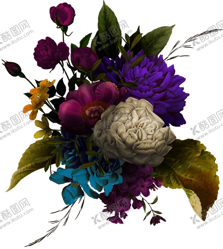 编号：11305707080103122518【酷图网】源文件下载-暗黑风植物花朵