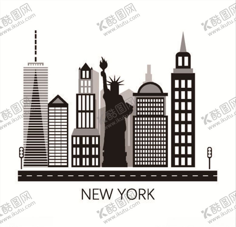 编号：13668809271245476997【酷图网】源文件下载-纽约剪影