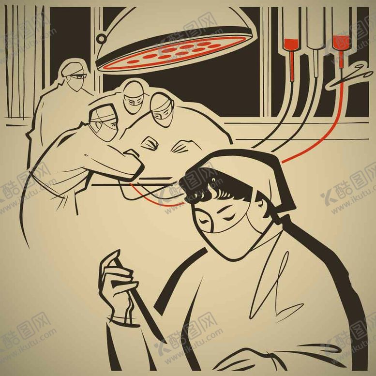 编号：81958307040532124184【酷图网】源文件下载-卡通人物医生做手术素材