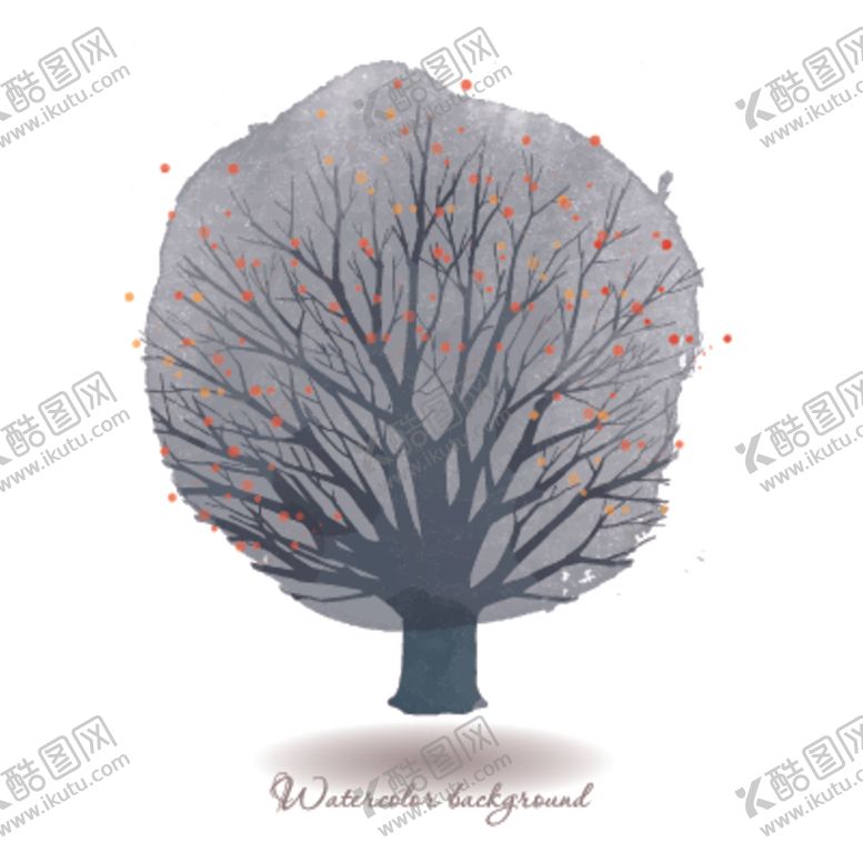 编号：91444609190506297533【酷图网】源文件下载-梦幻水彩植物树木插画