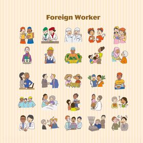 外国工人职业形象插画集