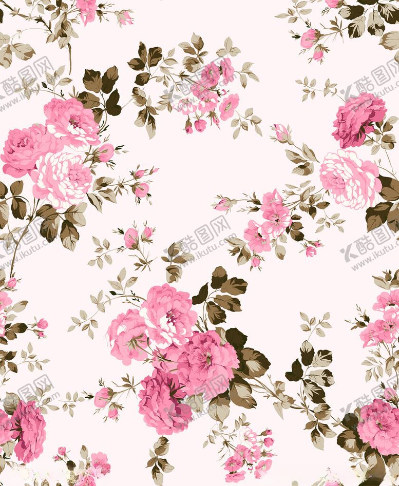 编号：28669511172235134599【酷图网】源文件下载-粉色花卉图案背景