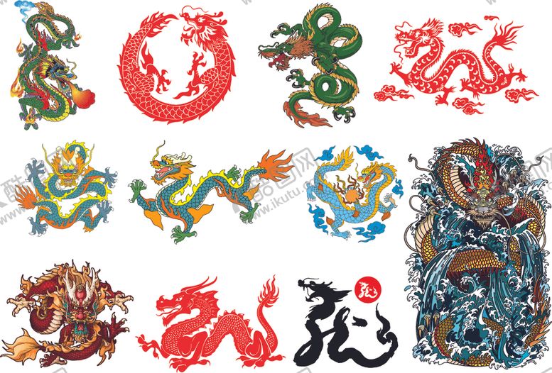 编号：87203909180250101697【酷图网】源文件下载-中国彩色龙图