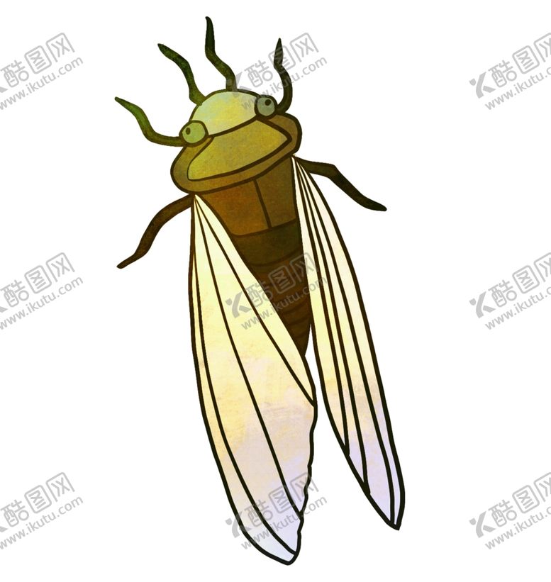 编号：85749307030101028849【酷图网】源文件下载-卡通夏日知了蝉手绘插画