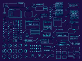 各类科技框柱状图矢量素材