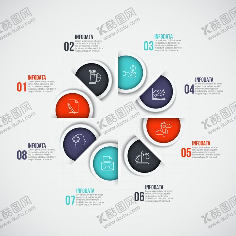 编号：35621710051912233619【酷图网】源文件下载-矢量办公分类图表元素