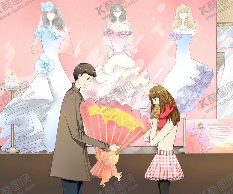 编号：95264810091001436249【酷图网】源文件下载-情侣插画
