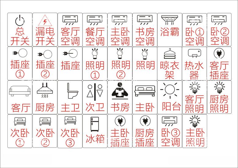 编号：29248312121734361103【酷图网】源文件下载-电柜开关标签