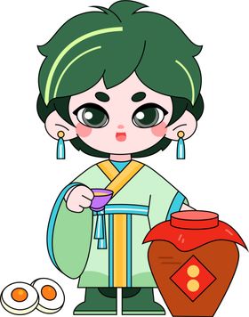 端午拟人形象设计喝雄黄