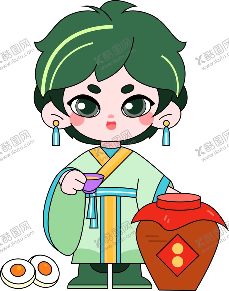 编号：41527104282205217301【酷图网】源文件下载-端午拟人形象设计喝雄黄
