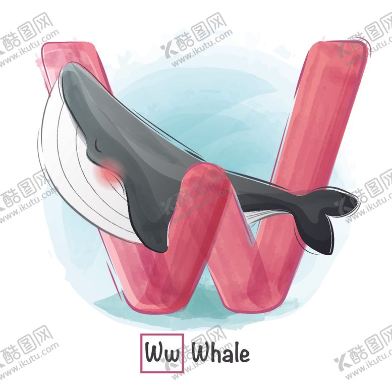 编号：20224510261603084362【酷图网】源文件下载-水彩动物和字母