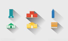 大厦楼宇图标矢量图