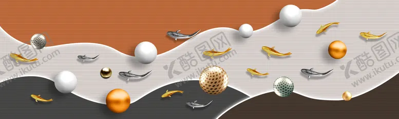 编号：50869309202256019763【酷图网】源文件下载-抽象九鱼图几何图形装饰画