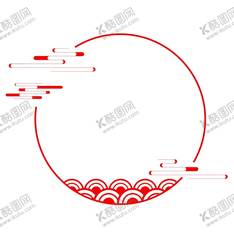 编号：61597302141444276142【酷图网】源文件下载-圆形中式祥云边框