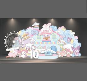 玉桂狗生日派对背景堆头美陈