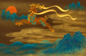 国潮风鎏金中式海报