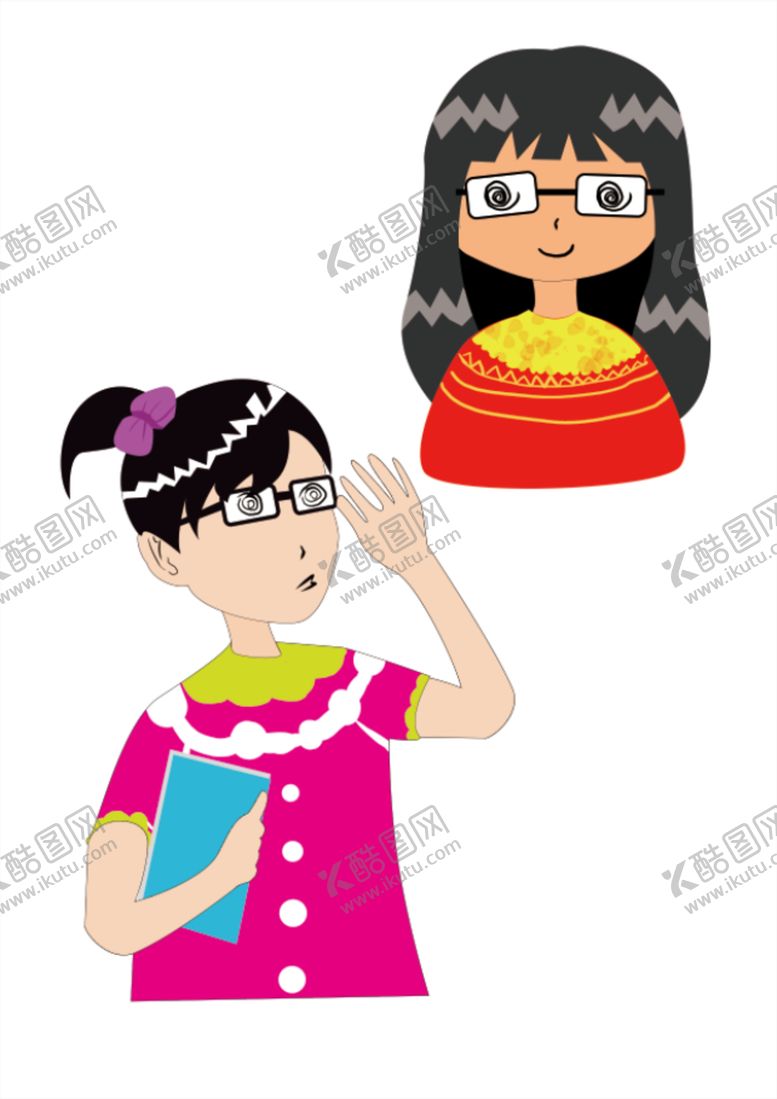 编号：65506406302300231968【酷图网】源文件下载-戴眼镜小女孩