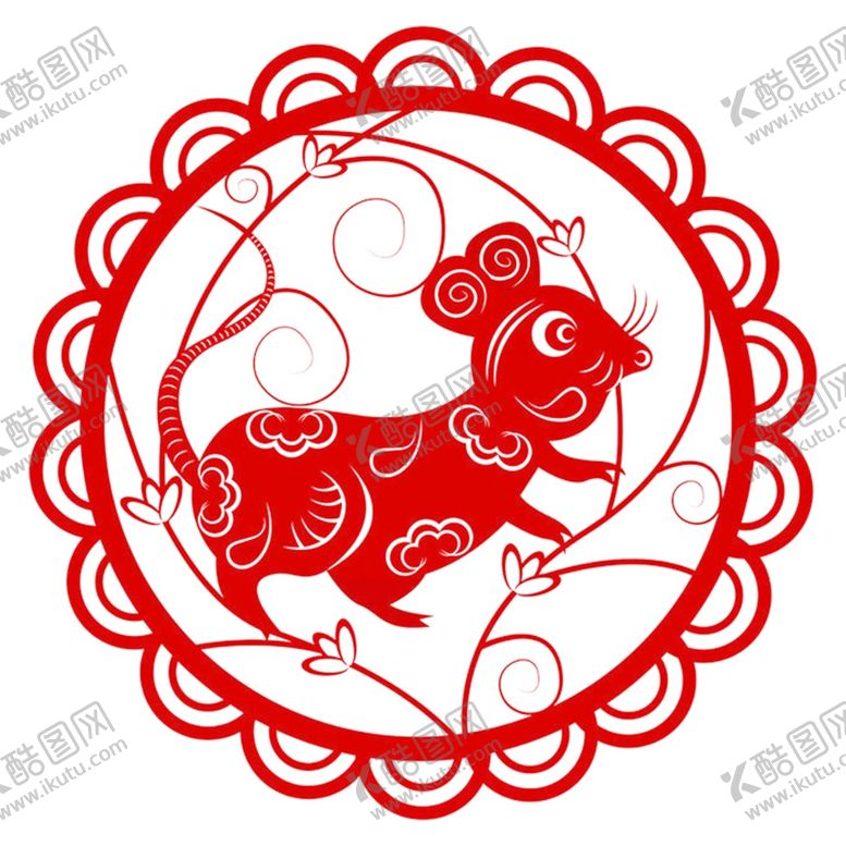 编号：27495907071538061437【酷图网】源文件下载-鼠年剪纸