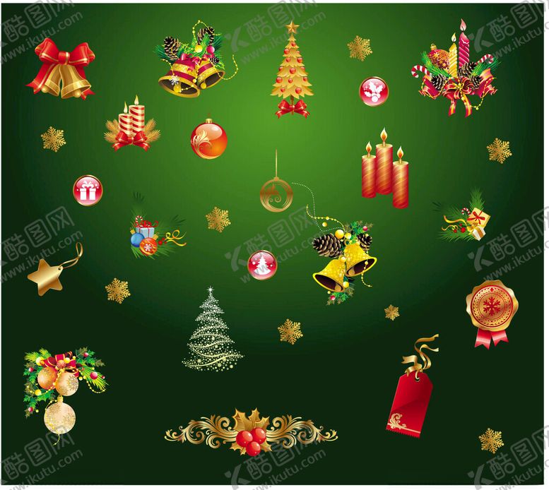 编号：36269104042233222773【酷图网】源文件下载-圣诞装饰元素集合
