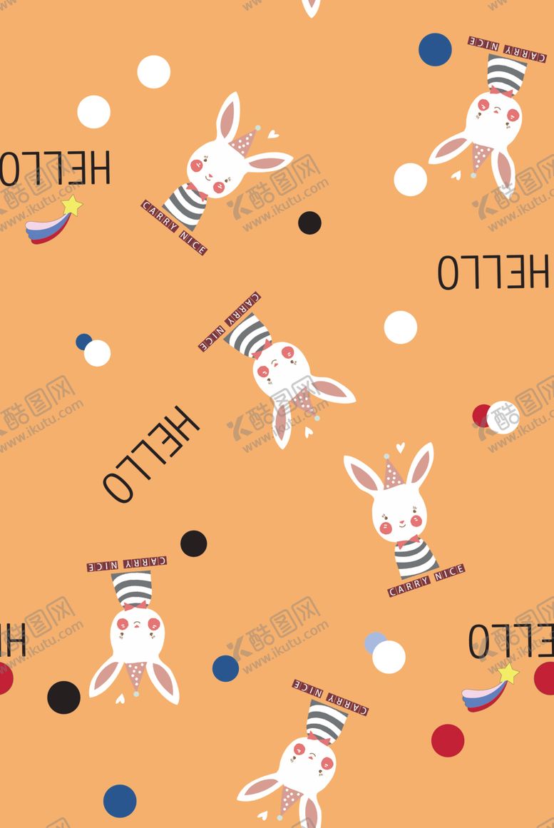 编号：11953310140041545442【酷图网】源文件下载-卡通兔子印花睡衣HELLO
